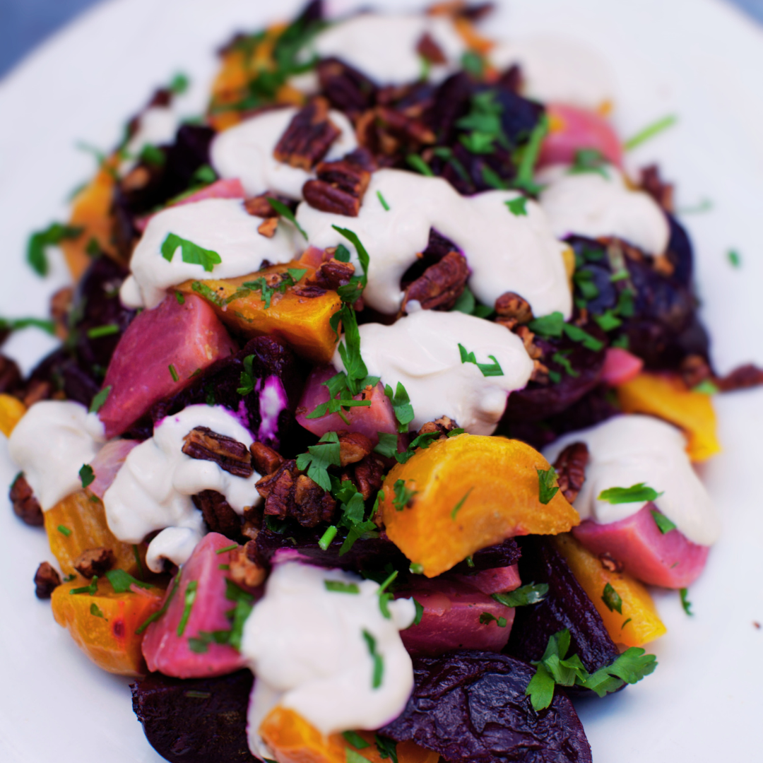 Recipe for Beetroot Salad w/ Pomegranate Molasses & Spicy Pecans | Dublin Cookery School