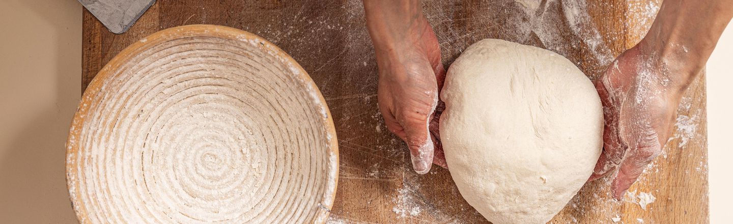 Bread dough being shaped on the bread day at Dublin Cookery School's 4 Week Essential Skills Course