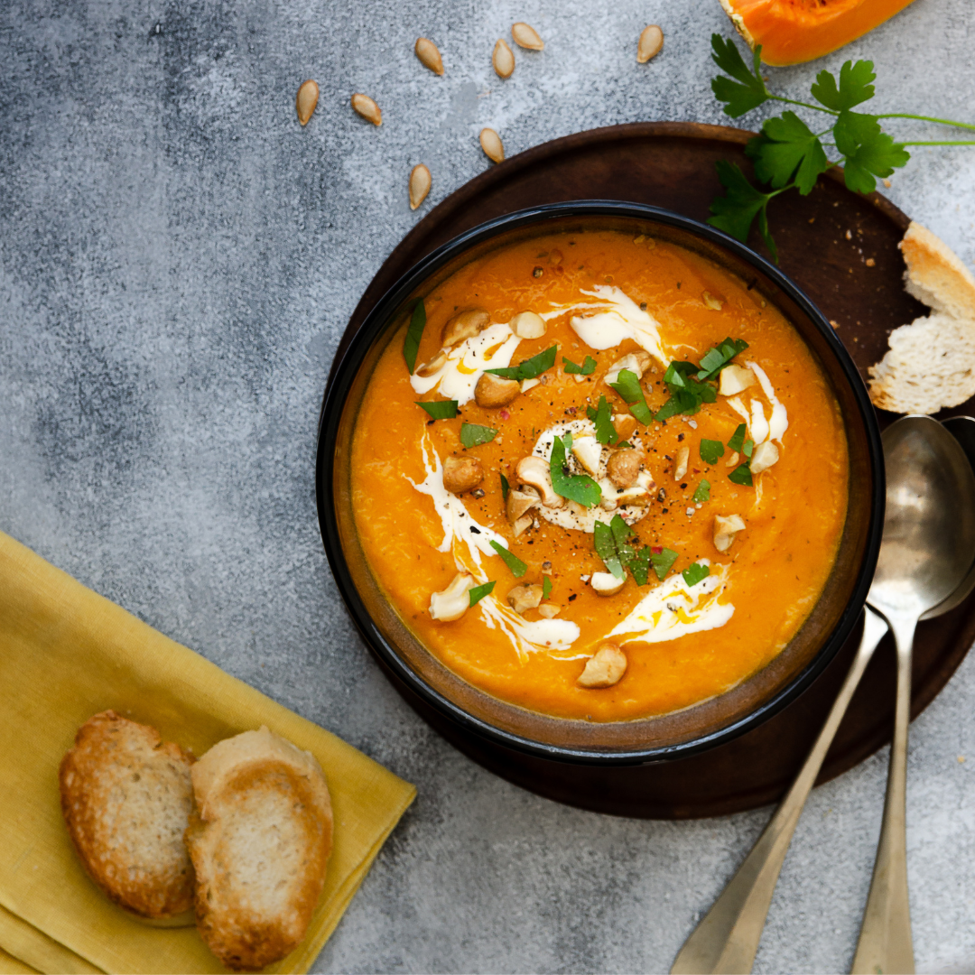 Recipe for Butternut Squash & Sweet Potato Soup with Lemongrass | Dublin Cookery School