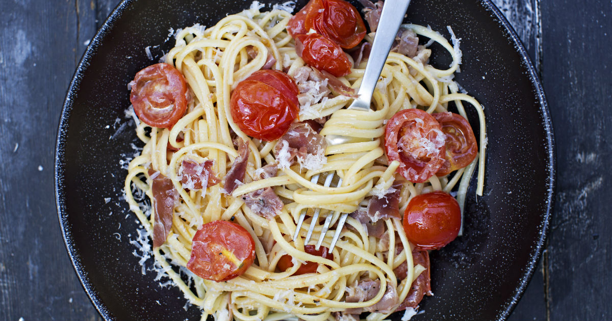 Recipe for Prosciutto & Cherry Tomatoes with Linguine | Dublin Cookery School
