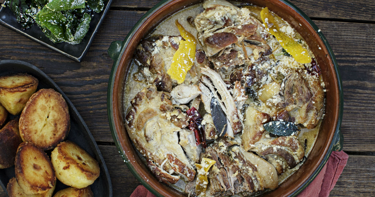 Recipe for Slow-Cooked Pork Shoulder with Swiss Chard & Parmesan | Dublin Cookery School