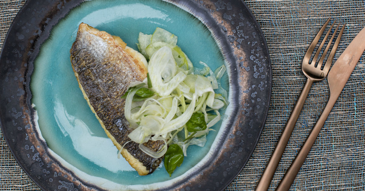 Recipe for Pan-Fried Sea Bream with Fennel, Apple & Herb Salad | Dublin Cookery School